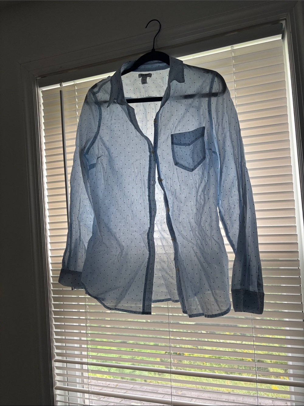 Old Navy Light Blue Dot-Print Button-Down Shirt